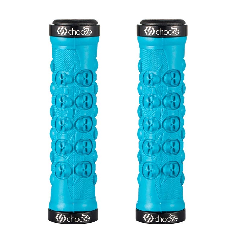 Choose Mountain Bike Grips - Double Lock On MTB Grips for BMX & Folding Bikes - Blue - Image 1